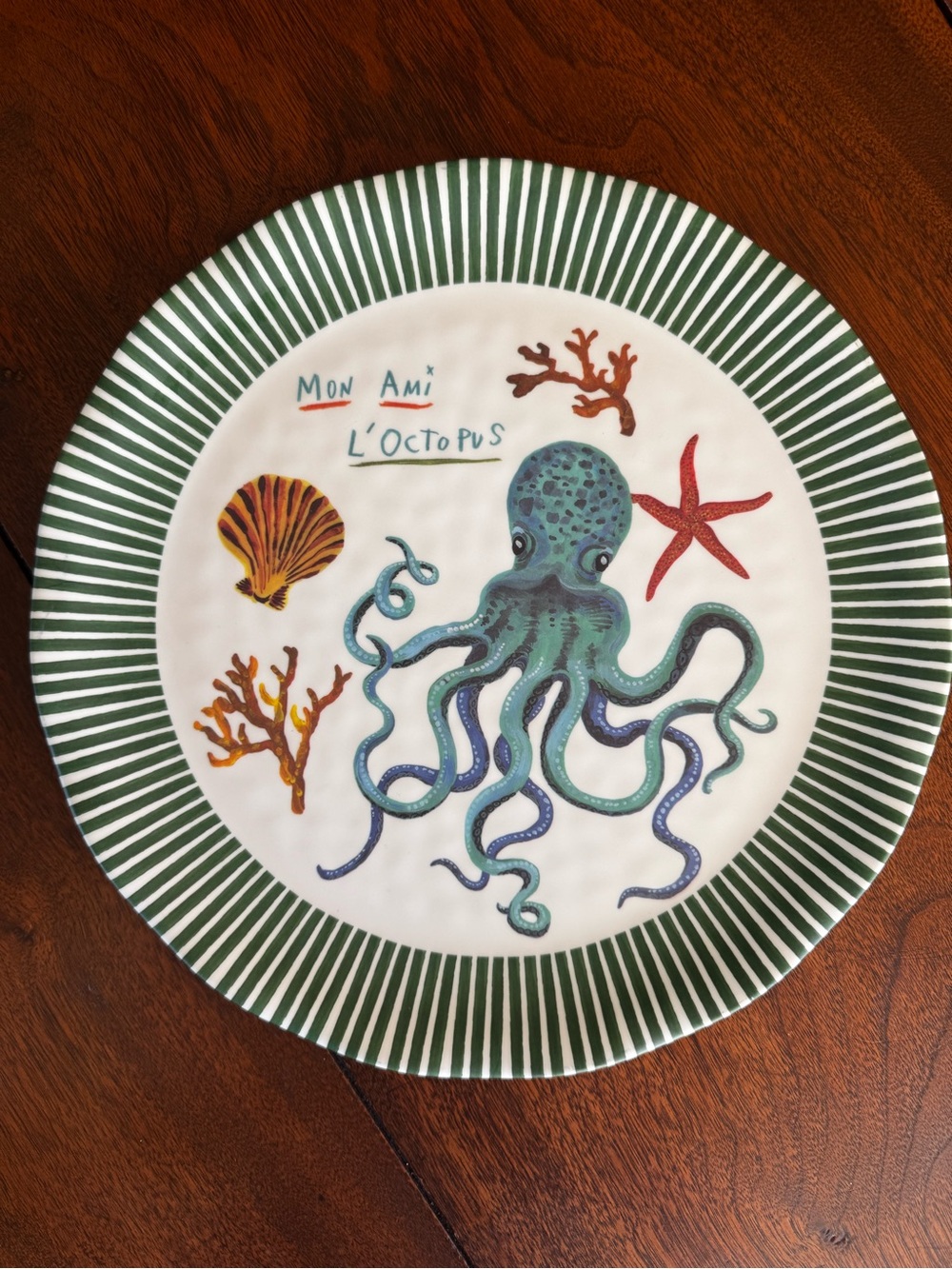 L'Octopus By The Sea Melamine Decorative Plate Anthropologie Nathalie Lete